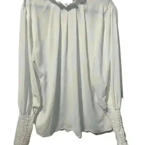 White Long Sleeve Mock Neck Blouse XXL/14 - Picture 4 of 5